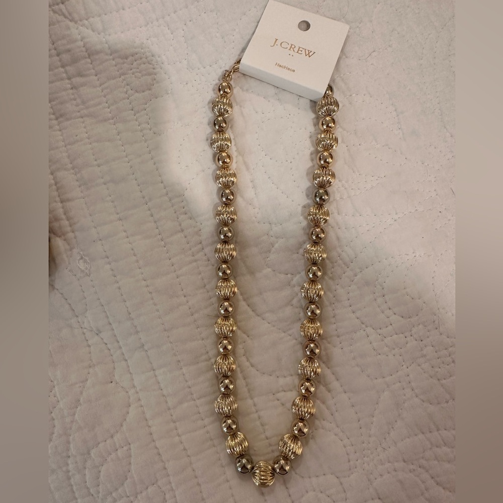 NWT JCrew Gold-Tone Beaded Necklace